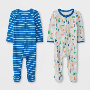 Baby Boys' 2pk Striped And Alphabet Onesies